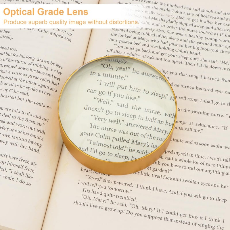 Rongon Reading Magnifier Loupe 4X Crystal Magnifying Glass Dome Portable Paperweight Optical Half Ball Lens Desktop Magnifier for Reading Books Map Magazine Newspaperï¼ˆ75MMï¼‰ - Image 2